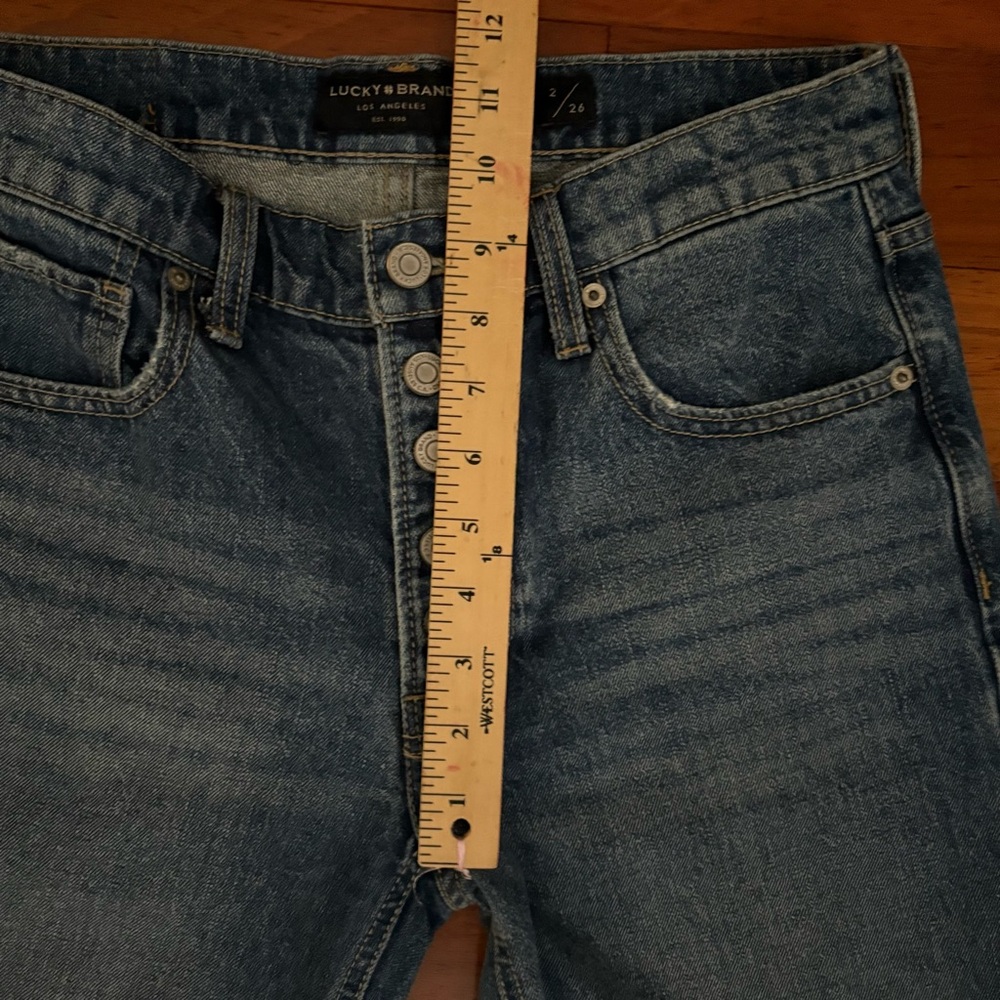 Lucky Brand Womens Boy Mid Rise Relaxed Jeans Size 2/ 26 Dark Wash - Picture 10 of 11